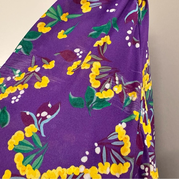 Good Condition Saloni Violet Eve-C Floral Silk Dress - Picture 6 of 8